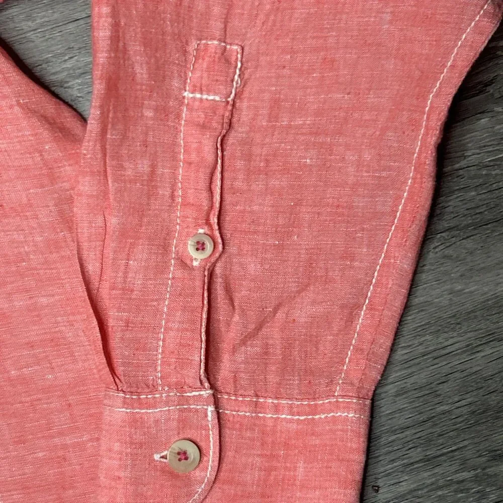 TOMMY BAHAMA RELAX Men's Coral 100% Linen Buttoned L/S Shirt Sz 2XL TTG
